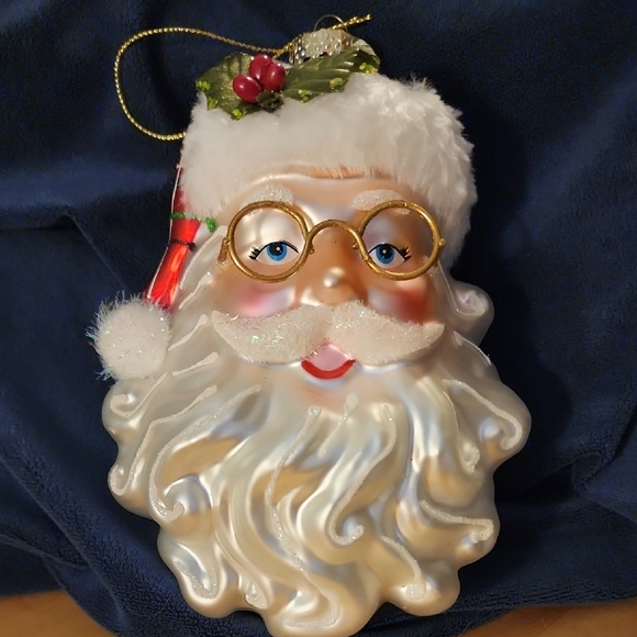 Other - Festive Santa Claus Ornament with Gold Accents